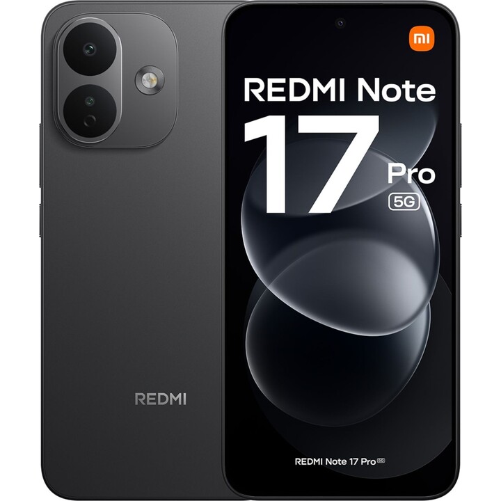 Xiaomi Redmi Note 17 Pro 5G, 6 GB + 256 GB, ecrã AMOLED de 6,83 polegadas, bateria de 8340 mAh, preto