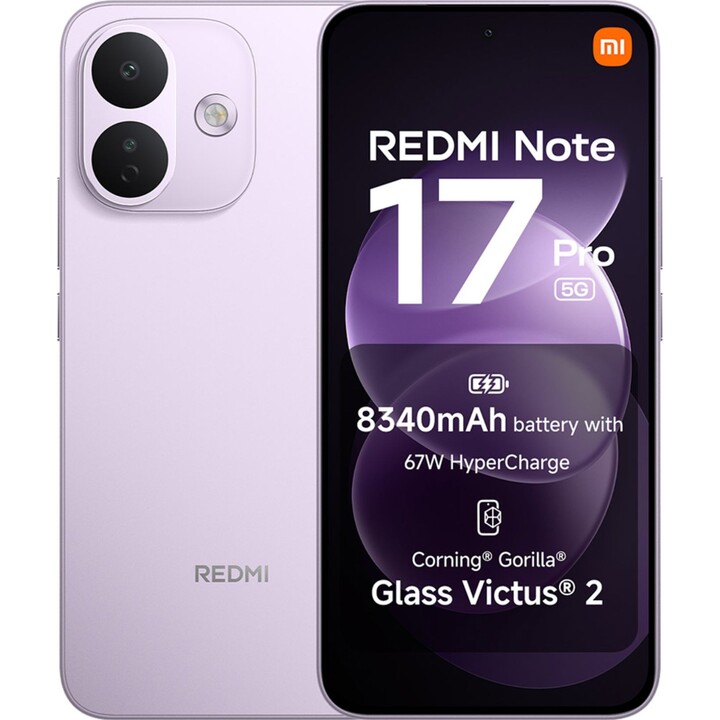 Xiaomi Redmi Note 17 Pro 5G, 8 GB + 512 GB, ecrã AMOLED de 6,83 polegadas, bateria de 8340 mAh, roxo