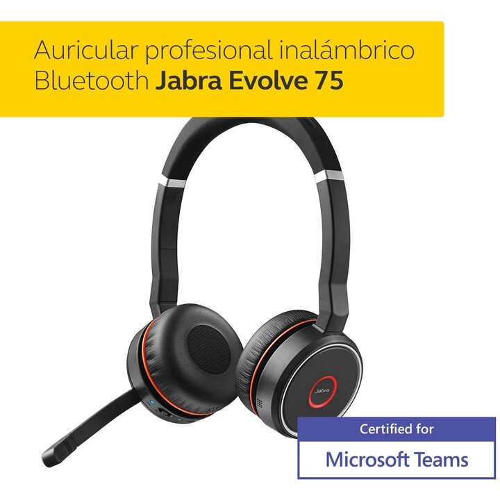 Auricolare stereo Jabra Evolve 75 MS Bluetooth on-ear