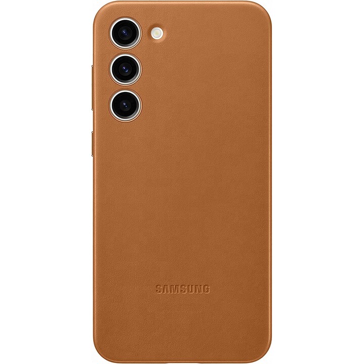Samsung S23 Funda de cuero para Galaxy S23 Plus Camel