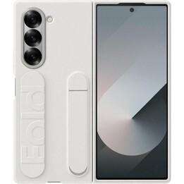 Offizielle Samsung Galaxy Silikon-Griffhülle mit Ständer für Galaxy Z Fold6, Weiß