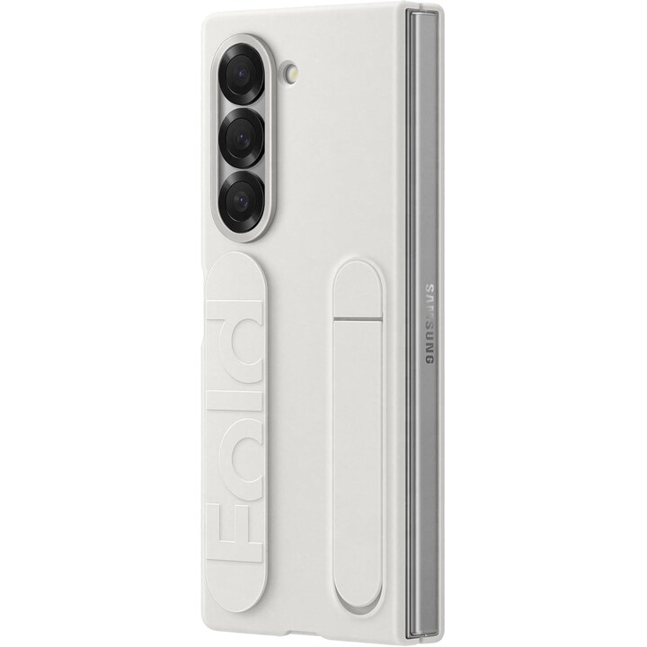 Samsung Galaxy Official Silicone Grip Case with Stand for Galaxy Z Fold6, White