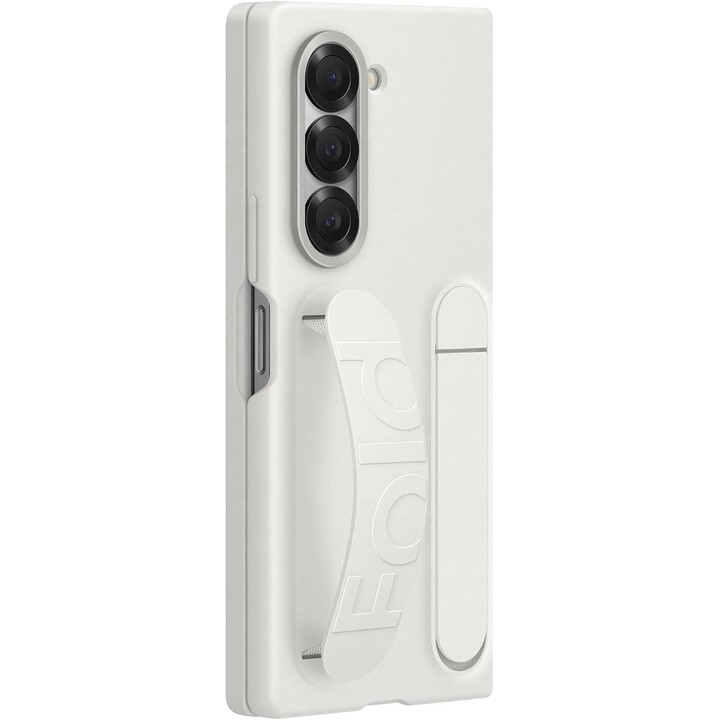 Custodia ufficiale Samsung Galaxy con impugnatura in silicone e supporto per Galaxy Z Fold6, bianca