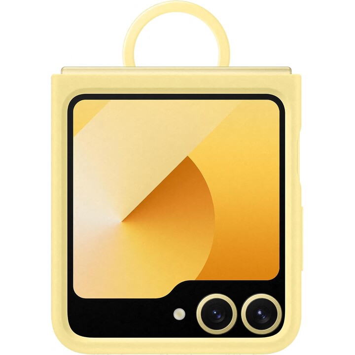 Funda Oficial Samsung Galaxy de Silicona con Anilla para Galaxy Z Flip6, Amarilla