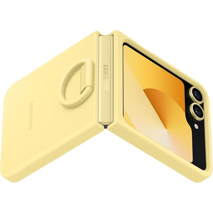 Custodia ufficiale in silicone Samsung Galaxy con anello per Galaxy Z Flip6, gialla