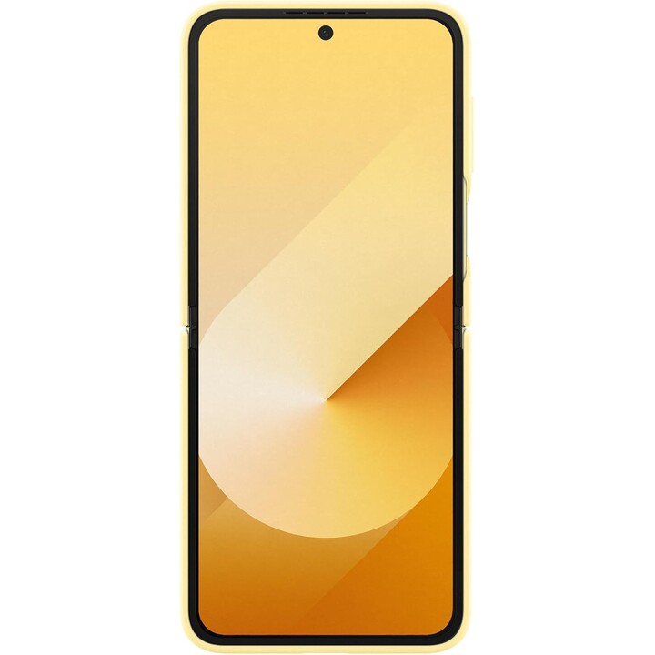 Coque en silicone officielle Samsung Galaxy avec anneau pour Galaxy Z Flip6, jaune