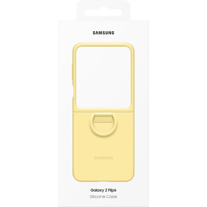 Funda Oficial Samsung Galaxy de Silicona con Anilla para Galaxy Z Flip6, Amarilla