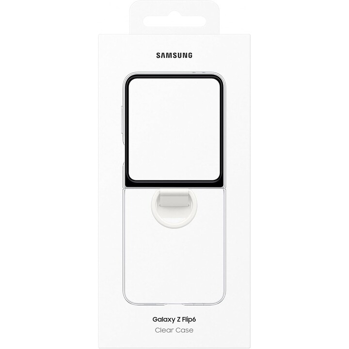Custodia trasparente ufficiale Samsung Galaxy con anello per Galaxy Z Flip6, trasparente