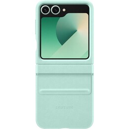 Capa oficial de couro sintético Samsung Galaxy para Galaxy Z Flip6, menta