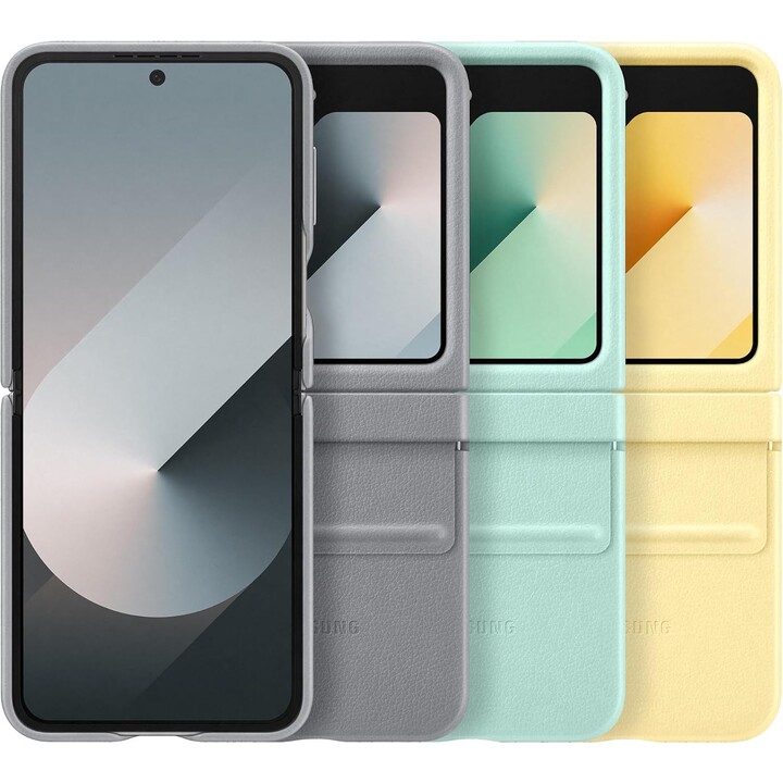 Capa oficial de couro sintético Samsung Galaxy para Galaxy Z Flip6, menta