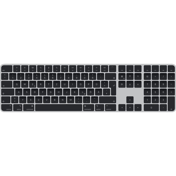 Apple Magic Keyboard con Touch ID e tastierino numerico, tedesco, tasti neri