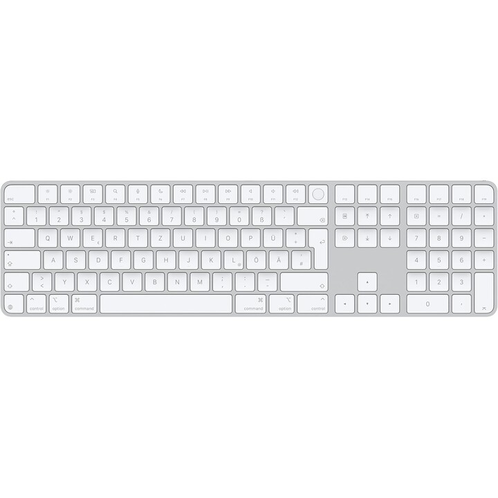 Apple Magic Keyboard with Touch ID and numeric keypad, German, white keys