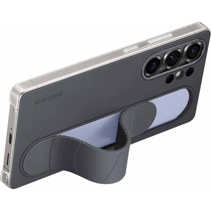 Samsung Standing Grip Case para teléfonos inteligentes para Galaxy S25 Ultra, soporte para los dedos, diseño delgado, negro