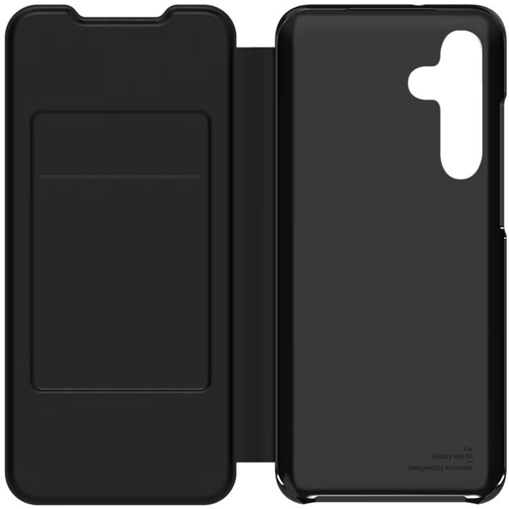 Funda tipo cartera Samsung by Anymode para el Galaxy A55. Negra.
