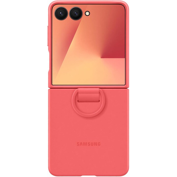 Custodia ad anello in silicone per Samsung F766 Z Flip 7, rossa EF-PF766TR