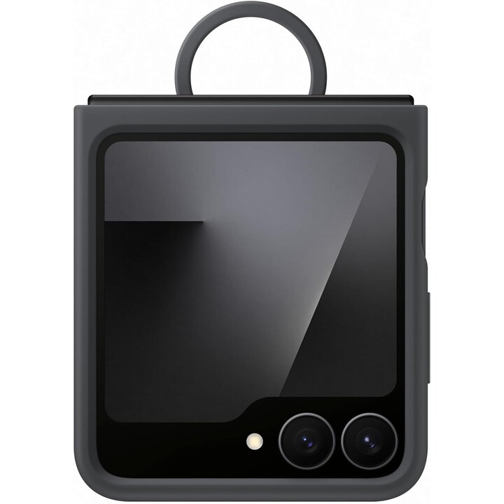 Custodia ad anello in silicone per Samsung F766 Z Flip 7 FE, nera EF-PF741TB