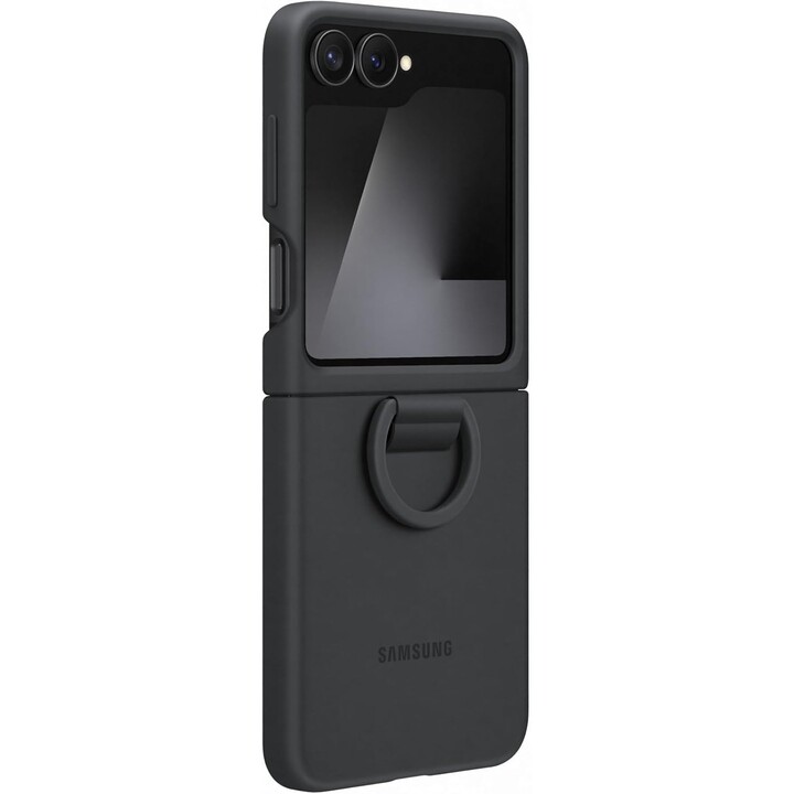 Funda de silicona con anillo para Samsung F766 Z Flip 7 FE, color negro, EF-PF741TB