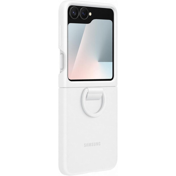 Funda de silicona con anillo para Samsung F766 Z Flip 7 FE, color blanco, EF-PF741TW