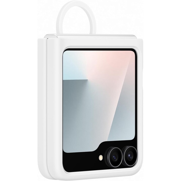 Custodia ad anello in silicone bianco per Samsung F766 Z Flip 7 FE EF-PF741TW