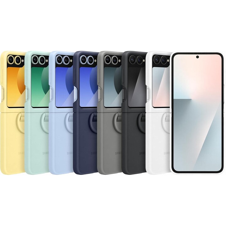 Funda de silicona con anillo para Samsung F766 Z Flip 7 FE, color blanco, EF-PF741TW