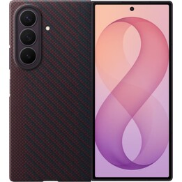 Capa traseira magnética de carbono vermelha para Samsung Galaxy Z Fold 8 Ultra