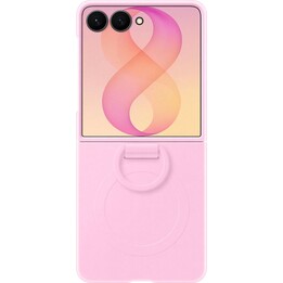 Capa traseira de silicone rosa com anel magnético para Samsung Galaxy Z Flip 8