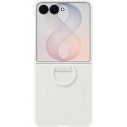 Cover posteriore in silicone Samsung con anello magnetico bianco per Samsung Galaxy Z Flip 8