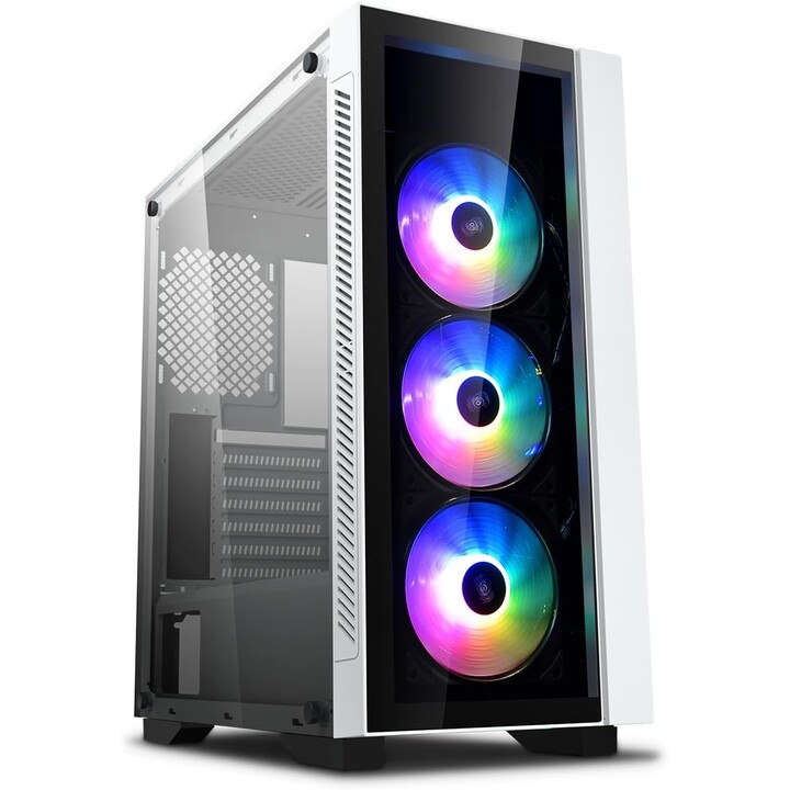 Deepcool MATREXX 55 V3 RGB 3F, boîtier ATX moyenne tour hautes performances avec double verre trempé 4 mm, ventilateurs A-RGB, B