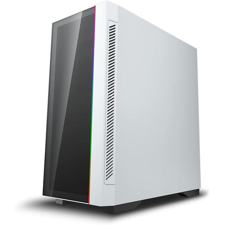 Deepcool MATREXX 55 V3 RGB 3F, high-performance mid-tower ATX case with dual 4mm tempered glass, A-RGB fans, White
