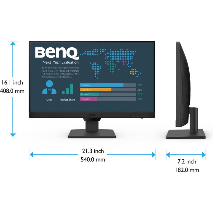 Monitor Benq BL2490, 23.8" IPS FHD, 100Hz, DP / 2x HDMI, Altavoces, Vesa, Cuidado de la vista