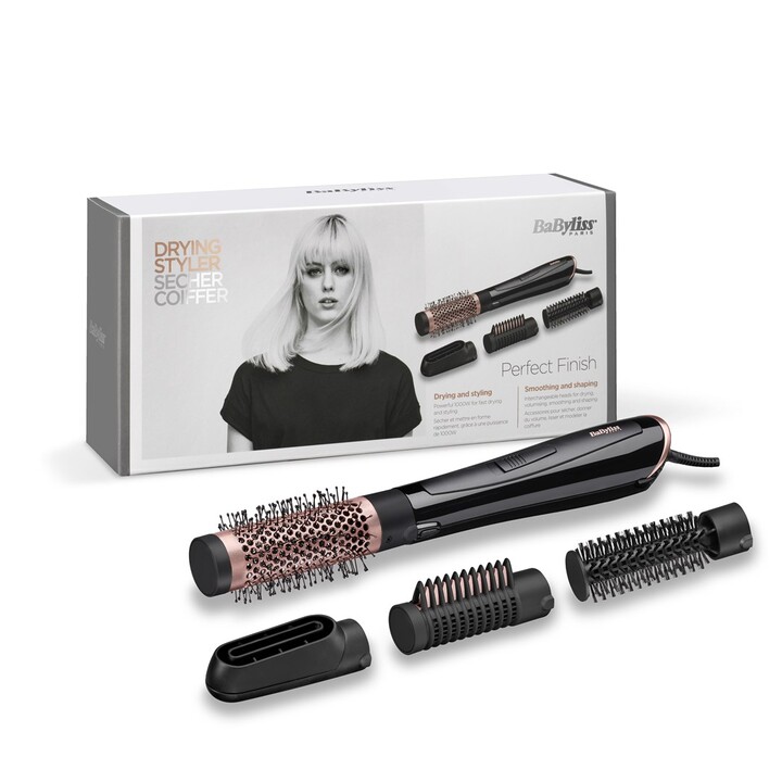 BaByliss Perfect Finish Heißluftbürste Warm Schwarz 1000 W 2,2 m