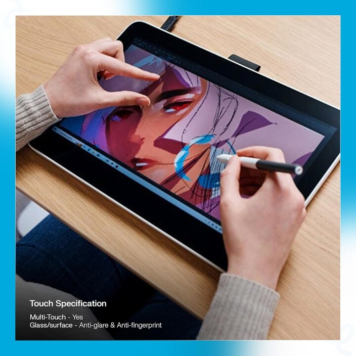 Wacom One 13 Touch, 13,3 interaktiver Monitor mit 10-Finger-Touch-Funktion
