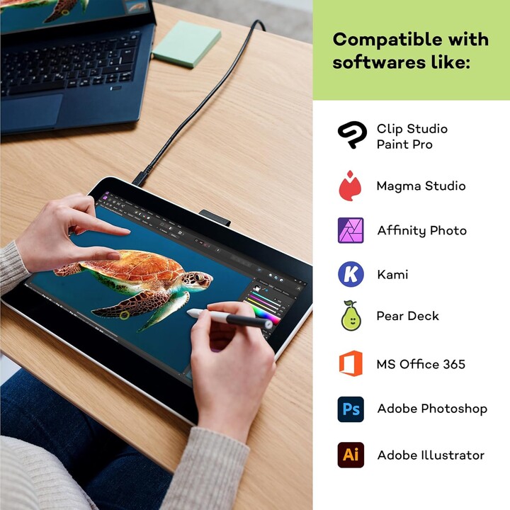 Wacom One 13 Touch, 13,3 interaktiver Monitor mit 10-Finger-Touch-Funktion