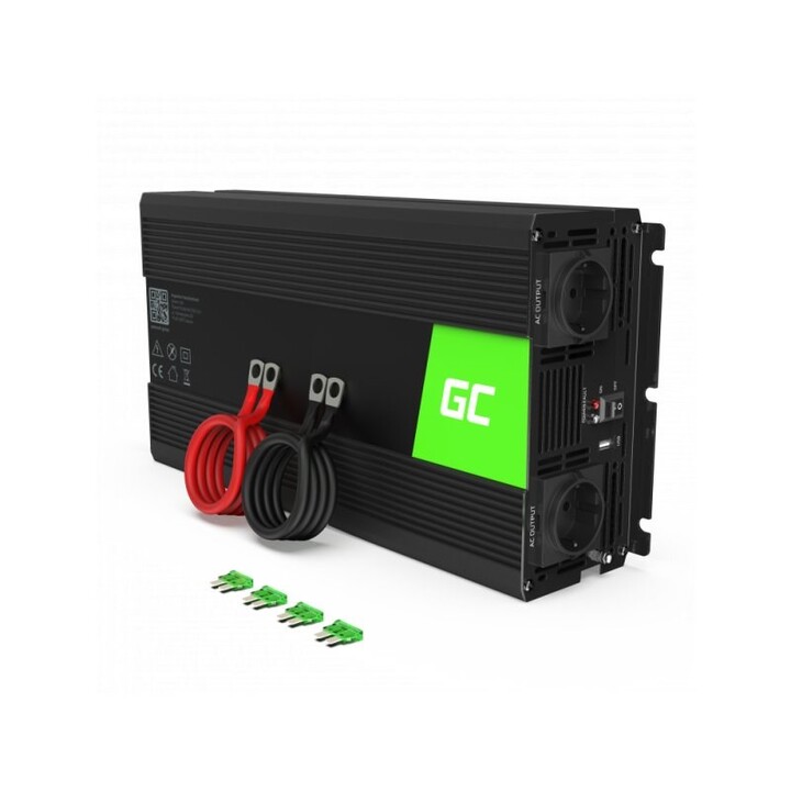 Green Cell INV21 Netzteil & Spannungsumwandler Auto 6000 W Schwarz