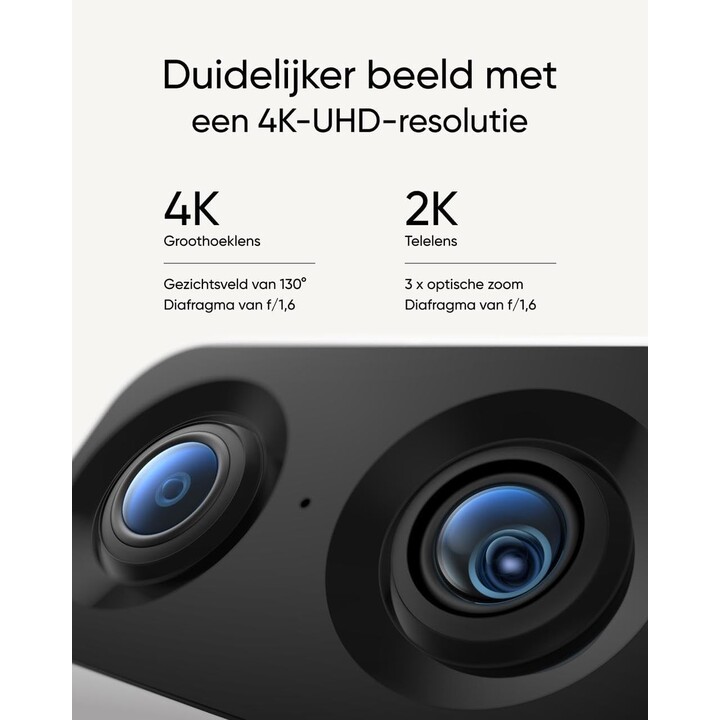 Eufy S350 Doppia lente 4K Wi-Fi Dual Zoom 8× PTZ IA Bianco - Camera di sicurezza per interni