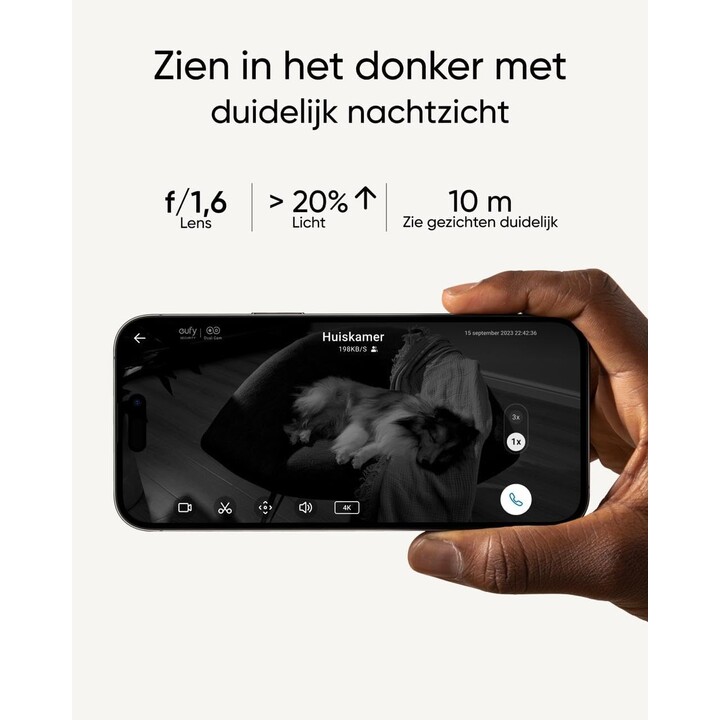 Eufy S350 Double objectif 4K Wi-Fi Double Zoom 8× PTZ AI Blanc - Caméra de sécurité intérieure