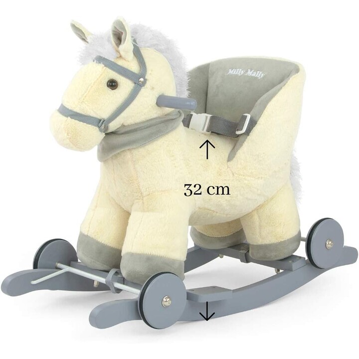 Milly Mally Polly, cavallo a dondolo, giocattolo per bambini, beige
