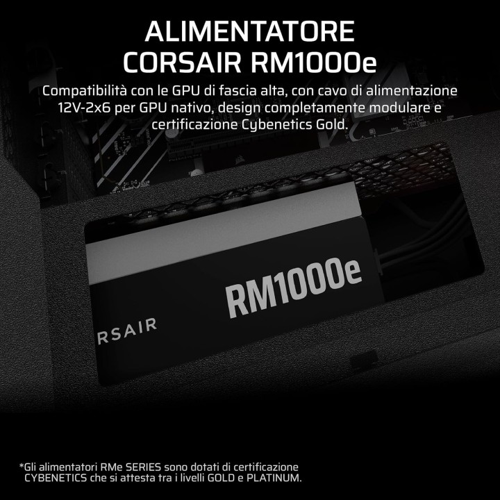 Corsair RM1000e 2025 80 Plus Gold 1000W ATX 3.1 PCIE 5.1 Modulaire