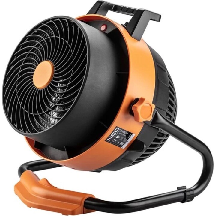 Neo Tools 90-070, riscaldatore elettrico 2 in 1 con ventola da 2400 W per uso interno, arancione