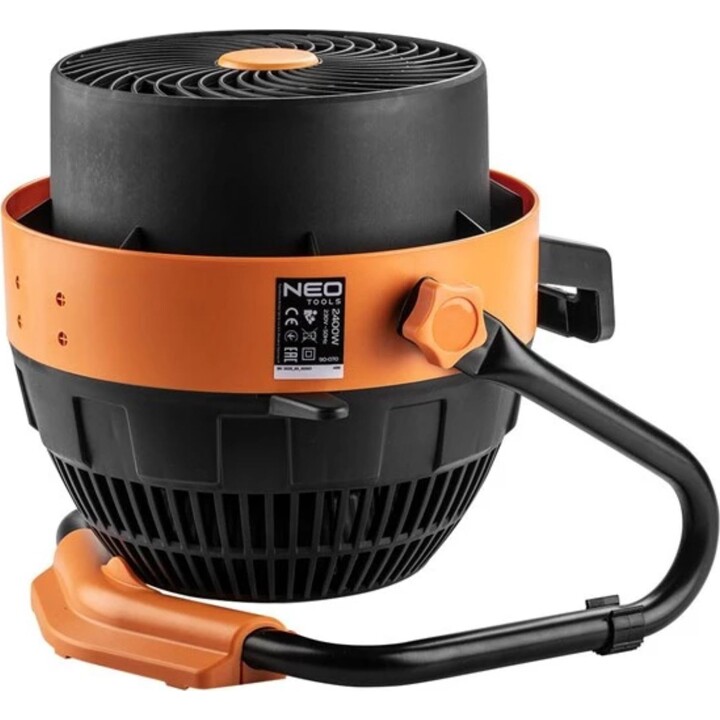 Neo Tools 90-070, chauffage électrique d'appoint 2 en 1 avec ventilateur 2400W pour l'intérieur, orange
