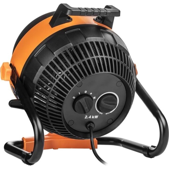 Neo Tools 90-070, riscaldatore elettrico 2 in 1 con ventola da 2400 W per uso interno, arancione