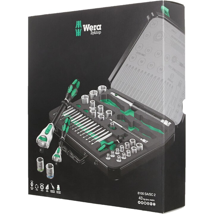 Wera 8100 SA/SC 2 Zyklop, Ratschenschraubendreher-Satz