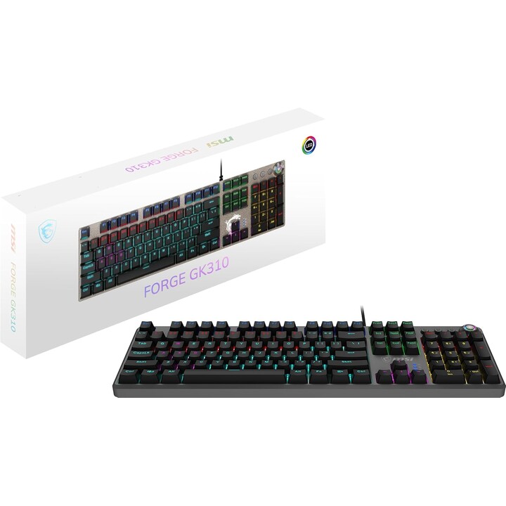 Tastiera MSI FORGE GK310 RED DE Gaming USB QWERTY Tedesca Nera