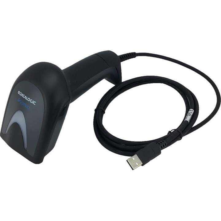 Datalogic Gryphon 4200, lector de código de barras, distancia de lectura: 147cm, Multi I/F, USB Kit, Negro