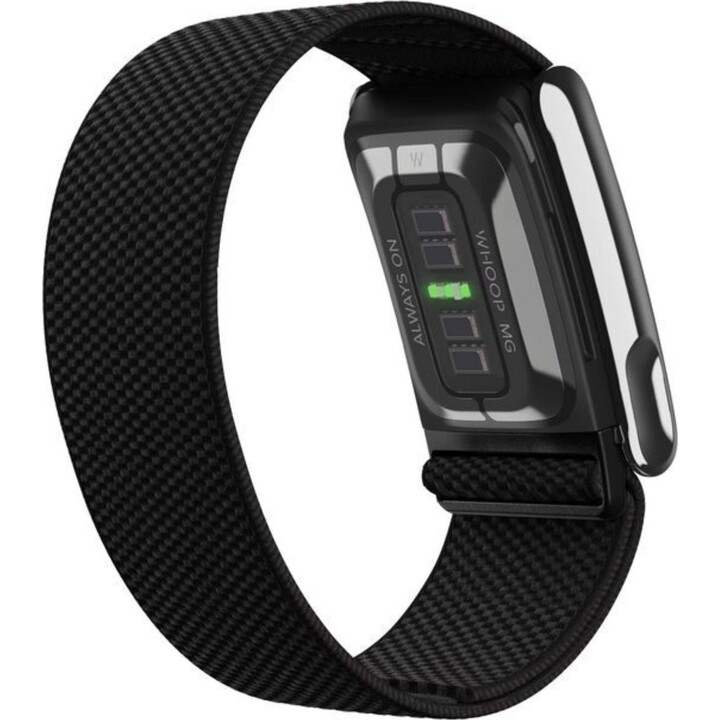 WHOOP MG Life 5.0, un bracelet connecté pour la santé et le bien-être, abonnement de 12 mois, noir de jais