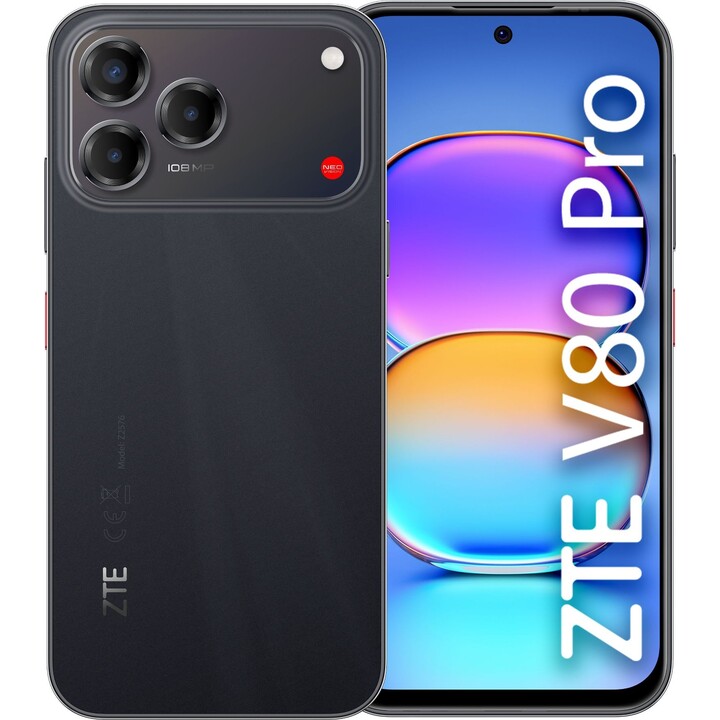 ZTE Blade V80 Pro, 8 GB + 256 GB, 6,75 FHD+, 5000 mAh, Preto