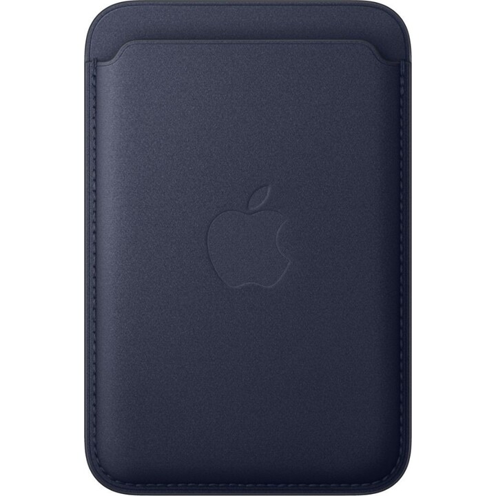 Dünne, geflochtene Apple-Geldbörse mit MagSafe für das iPhone – Marineblau