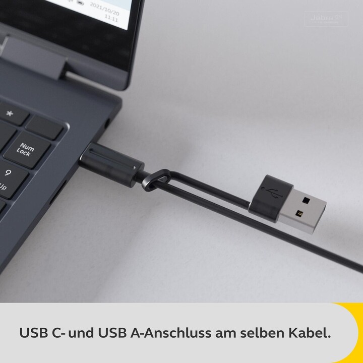 Teléfono manos libres Jabra Speak2 75 UC (USB-A+USB-C con cable, adaptador Bluetooth USB-A)