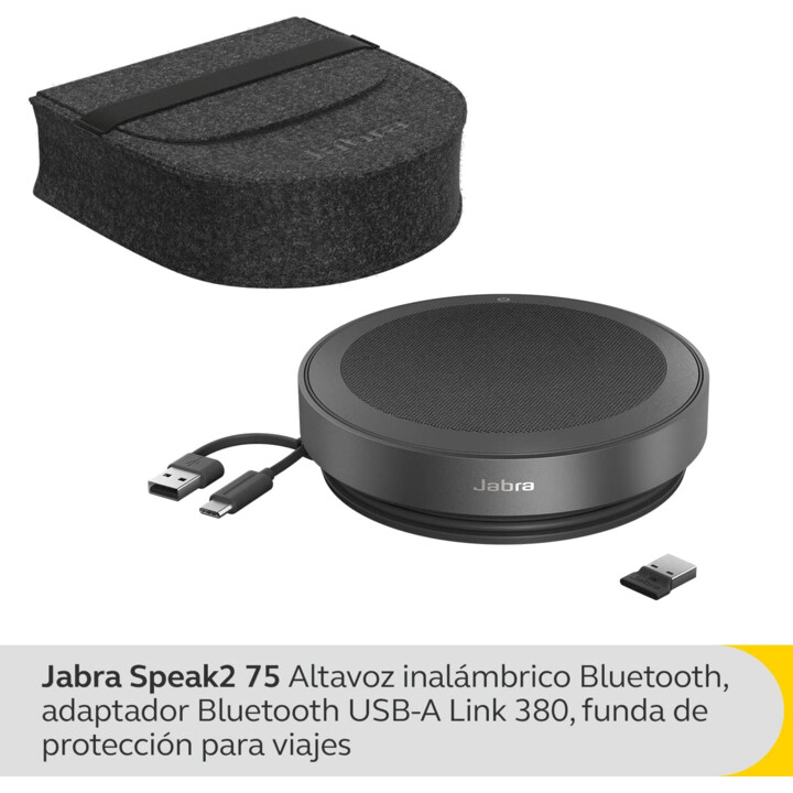 Jabra Speak2 75 UC speakerphone (wired USB-A+USB-C, Bluetooth adapter USB-A)