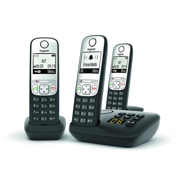 Gigaset A690A Trio DECT/Analog Telephone Caller ID Black